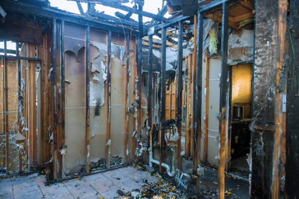 Professional Fire Damage Restoration technician working in Ingalls, IN